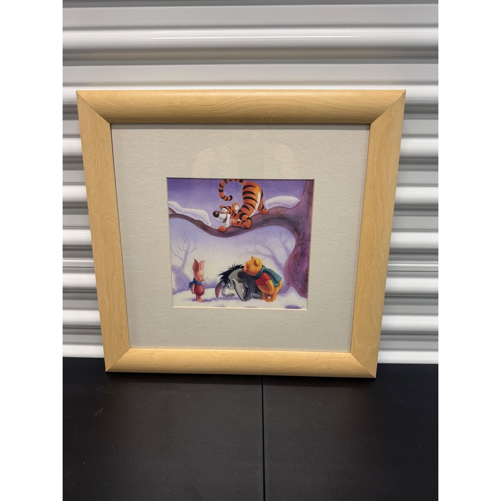 Custom Framed Disney Winnie the Pooh Tigger Eeyore Piglet Winter Wall Art